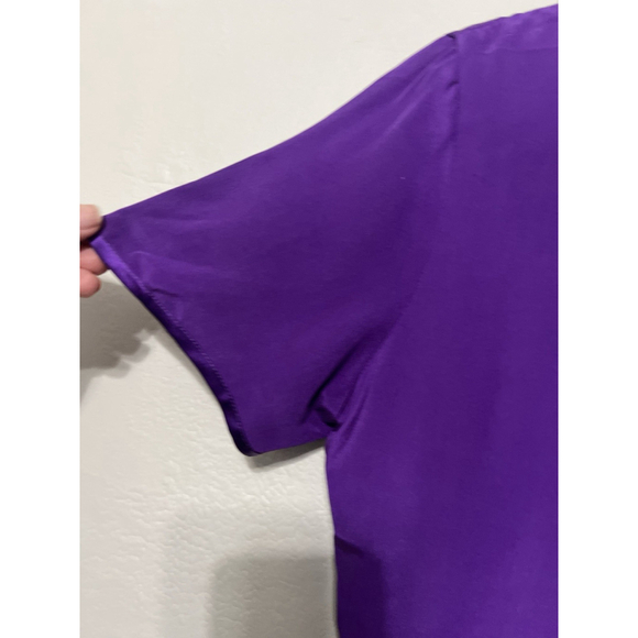 Miller Shor Womens Purple Silk Midi Dress Size 6 Church Office Formal - Picture 3 of 14